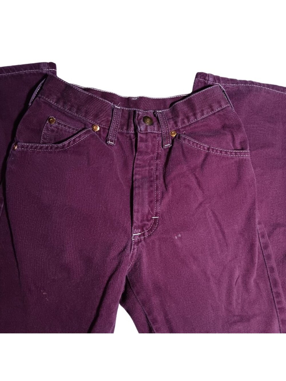 Vintage 1970's Boys Jeans 12 22x26 Royal Purple Soft Denim Bootcut Hippy Mod